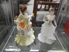 Two Coalport Femme Fatale figures - Nell Gwynne and Lillie Langtry.