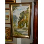 An oil on board rural scene signed Johnson, COLLECT ONLY.