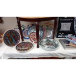 A good lot of plates including Royal Worcester & 2 Chinese sained glass from Chartres COLLECT ONLY.