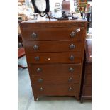 A 1950's oak/ply 6 drawer gents chest of drawers COLLECT ONLY
