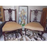 A pair of mahogany nursing chairs, COLLECT ONLY,