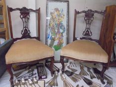 A pair of mahogany nursing chairs, COLLECT ONLY,