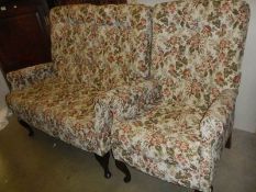 A cottage settee and chair, COLLECT ONLY.