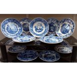 A set of 12 Wedgwood plates from the Wedgwood blue and white collection