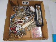 A mixed lot of jewellery including some silver, cameo etc.,