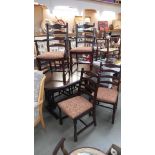 A set of 6 oak dining chairs