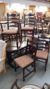 A set of 6 oak dining chairs