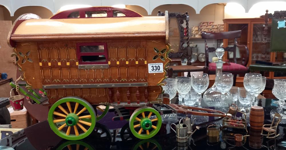 An old gypsy painted caravan COLLECT ONLY