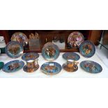 A set of 8 Royal Worcester Legends of the Nile collectors plates, mugs and saucers, Egyptian items