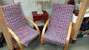 ''2 Union flag decorated bentwood chairs, COLLECT ONLY