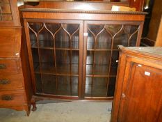 A good mahogany bow front display cabinet, COLLECT ONLY.