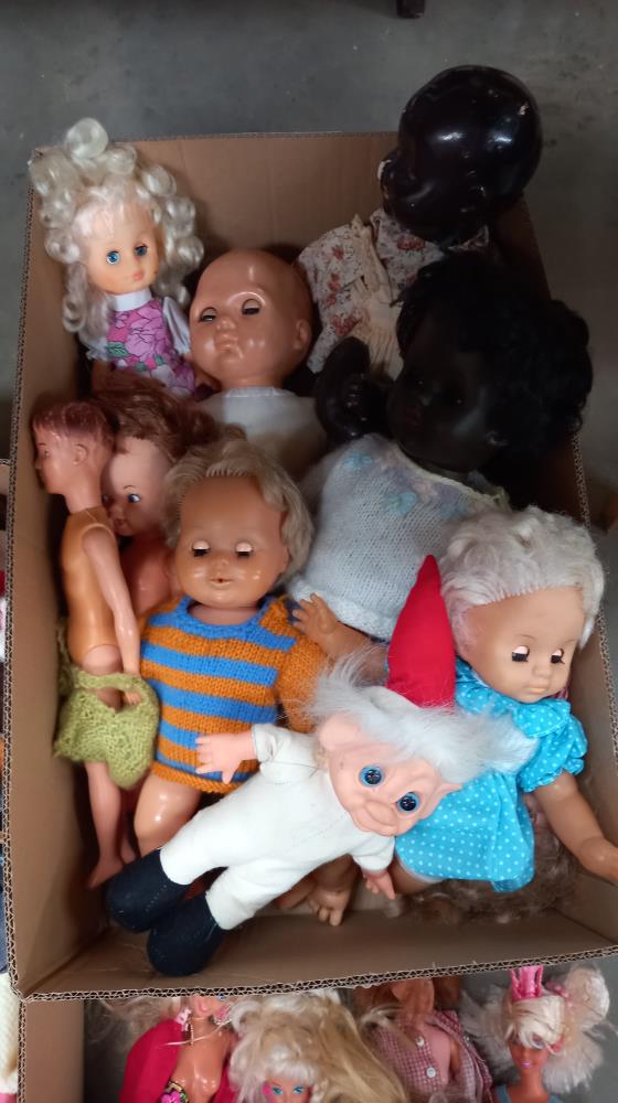 3 boxes of dolls, dolls clothes etc, contains 3 Barbies - Image 8 of 8