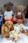 7 collectors bears by artists Barbara Ann, Bearberry, Charnwood, Herman, Deans, Mother Hubbard
