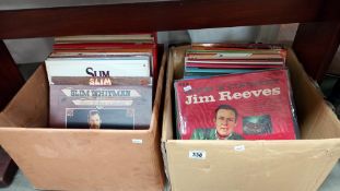 2 boxes of LP's including approximately 36 Jim Reeves, 31 Slim Whitman and 5 box sets COLLECT ONLY