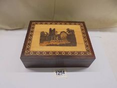 A Victorian Tunbridge ware box, 21.5 x 16.5 x 6.5 cm.
