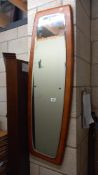 A retro teak framed bevel edge mirror COLLECT ONLY