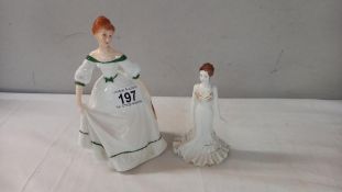 Royal Worcester figure 'coming of age' and Coalport figure 'Crystal'