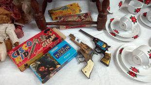A collection of boxed and unboxed Lone Star diecast cap gun pistols including Dick Turpin, The