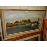 An oil painting river scene signed M L Woodcock, COLLECT ONLY