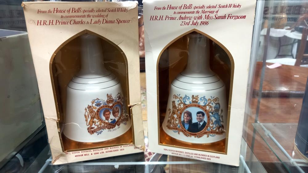 Three boxed Wade Bells whisky decanters - Charles & Diana & Andrew and Sarah Wedding & Prince Harry. - Image 2 of 2