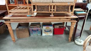 A heavy carved Indian teak tea table, COLLECT ONLY