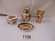 Four items of Royal Crown Derby porcelain.