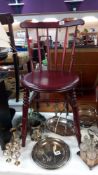 A vintage dark wood stained chair COLLECT ONLY