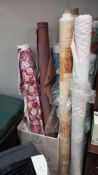 10 rolls of curtain fabric (over 200 metres) COLLECT ONLY