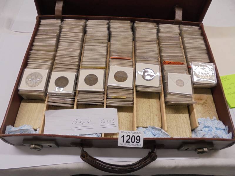 A case of 540 assorted coins including many silver examples. - Image 2 of 12