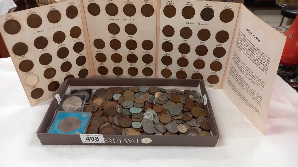 A tray of mixed coins