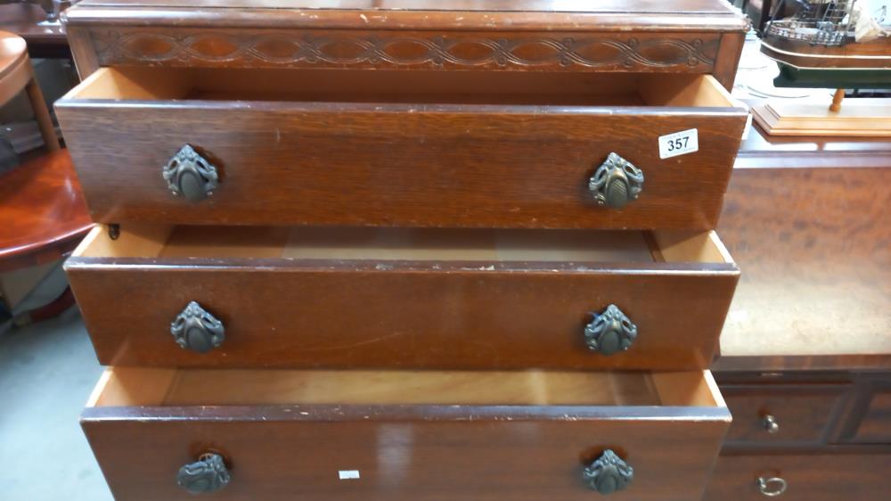 A 1950's oak/ply 6 drawer gents chest of drawers COLLECT ONLY - Image 3 of 3