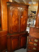 A mid 20th century four door mahogany corner cabinet. COLLECT ONLY.