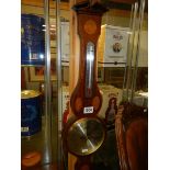 A mid 20th century inlaid barometer, COLLECT ONLY.