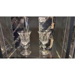 A boxed pair of Val Saint Lambert glass goblets.