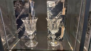 A boxed pair of Val Saint Lambert glass goblets.