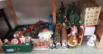 A quantity of Christmas decorations including small Christmas trees & lights etc. COLLECT ONLY