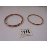 Two 9ct gold bangles, 16.24 grams.