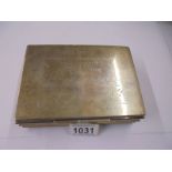 A Hungarian silver cigarette box dedicated to Bill Smith US Army Attache Office 1961