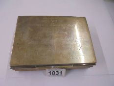 A Hungarian silver cigarette box dedicated to Bill Smith US Army Attache Office 1961