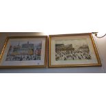 2 gilt framed Lowry prints COLLECT ONLY