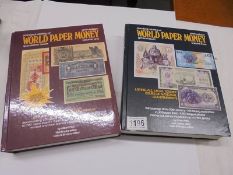 Two volumes of The Standard Catalogue of World Paper Money.