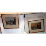 2 framed & glazed watercolours, Canterbury the West Gate, signed but indistinct & Framlington