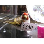 A Royal Crown Derby Goldfinch paperweight with gold stopper.