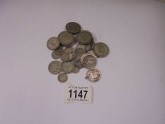 Approximately 3.9 ounces of silver coins.