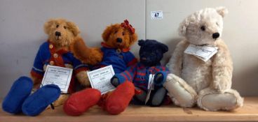 4 collectors bears by artist Jo Greeno, Charnwood and Bearyland