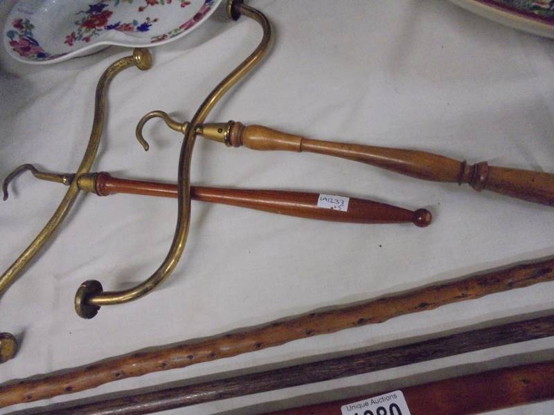 A 15ct gold banded walking stick, walking stick with carved boxer dog head, one other walking stick - Image 3 of 3
