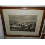 A Framed and glazed print entitled The Battle of Preston and Walton. COLLECT ONLY.