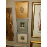 Three old framed and glazed engravings, COLLECT ONLY.