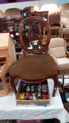 A low Victorian walnut chair COLLECT ONLY