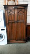 A 1950's Old Charm oak Gent's combination wardrobe COLLECT ONLY